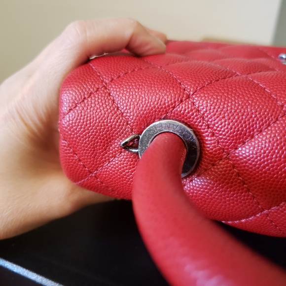 Chanel coco handle red caviar ruthenium hardware mini bag - Picture 8 of 14
